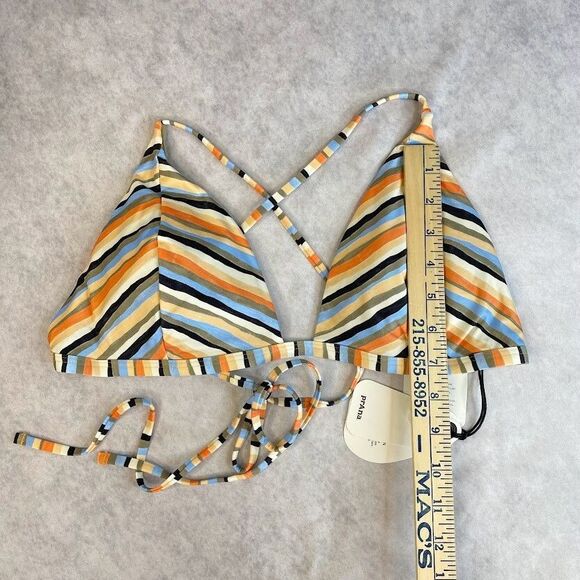 prAna Bikini Set Womens Size XL Triangle Top Reversible Bottom Striped NEW! $125 - Picture 9 of 11